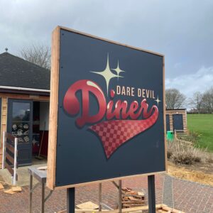 Dare Devil Diner Printed Signage at Wicksteed Park in Kettering