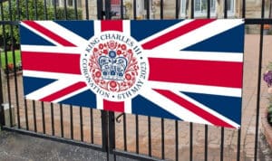 Riverside Printers in Corby celebrating the King's Coronation 2023