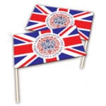 Riverside Printers in Corby celebrating the King's Coronation 2023 custom printed hand held flags